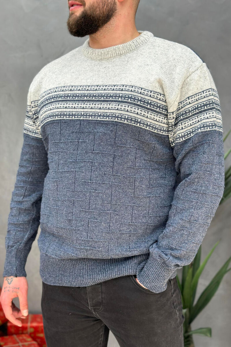 DUAL COLOR MEN SWEATER LIGHT GREY/GZ - 2