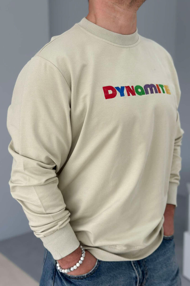 DYNAMITE COTTON SIMPLE MEN SWEATSHIRT BEIGE/BEZHE - 3