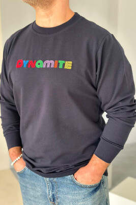 DYNAMITE COTTON SIMPLE MEN SWEATSHIRT DARK BLUE/BEE 