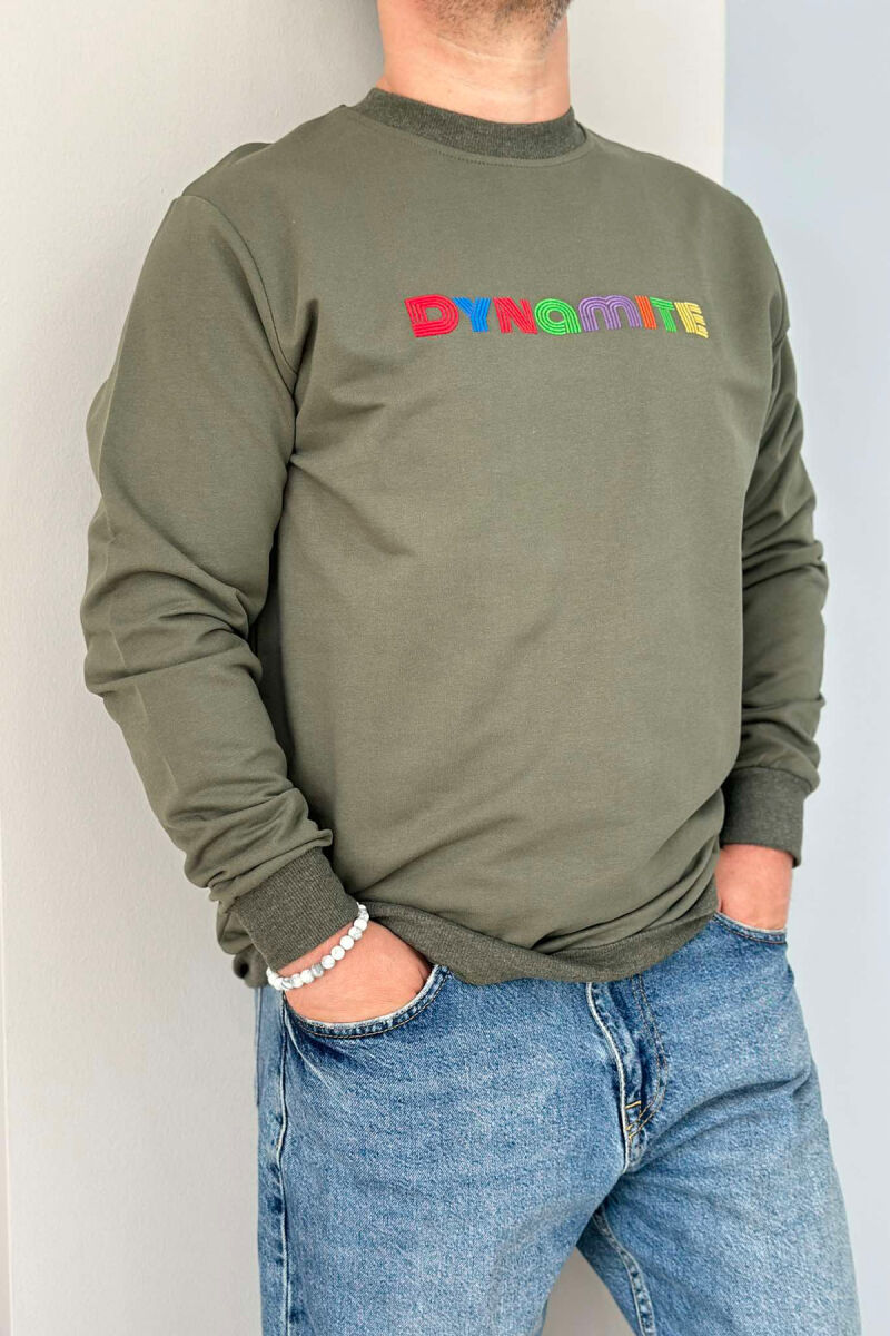 DYNAMITE COTTON SIMPLE MEN SWEATSHIRT GREEN/JESHILE - 3