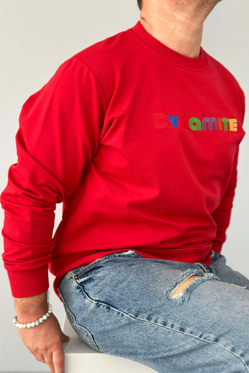 DYNAMITE COTTON SIMPLE MEN SWEATSHIRT RED/E KUQE - 2