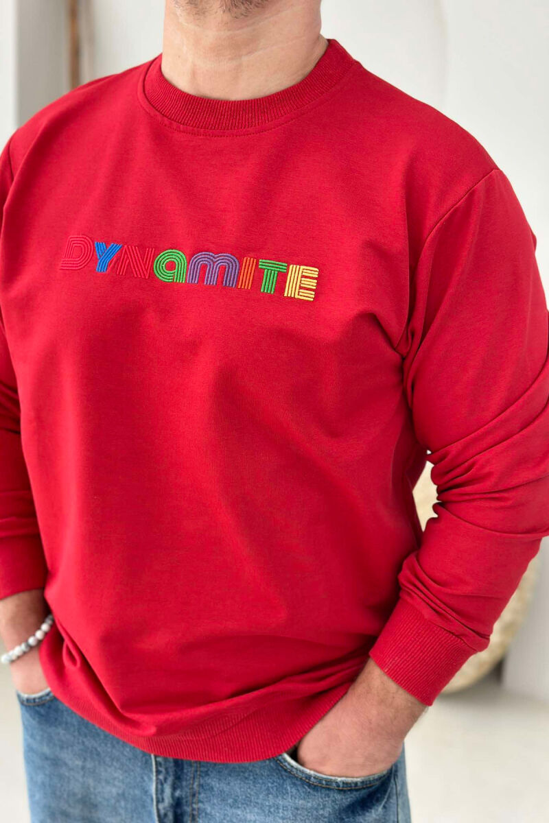 DYNAMITE COTTON SIMPLE MEN SWEATSHIRT RED/E KUQE - 3