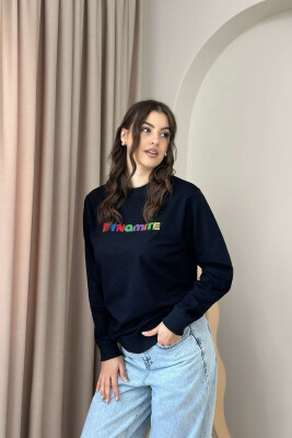 DYNAMITE ONE COLOR WOMAN SWEATSHIRT BLACK-BLACK/ZZ 