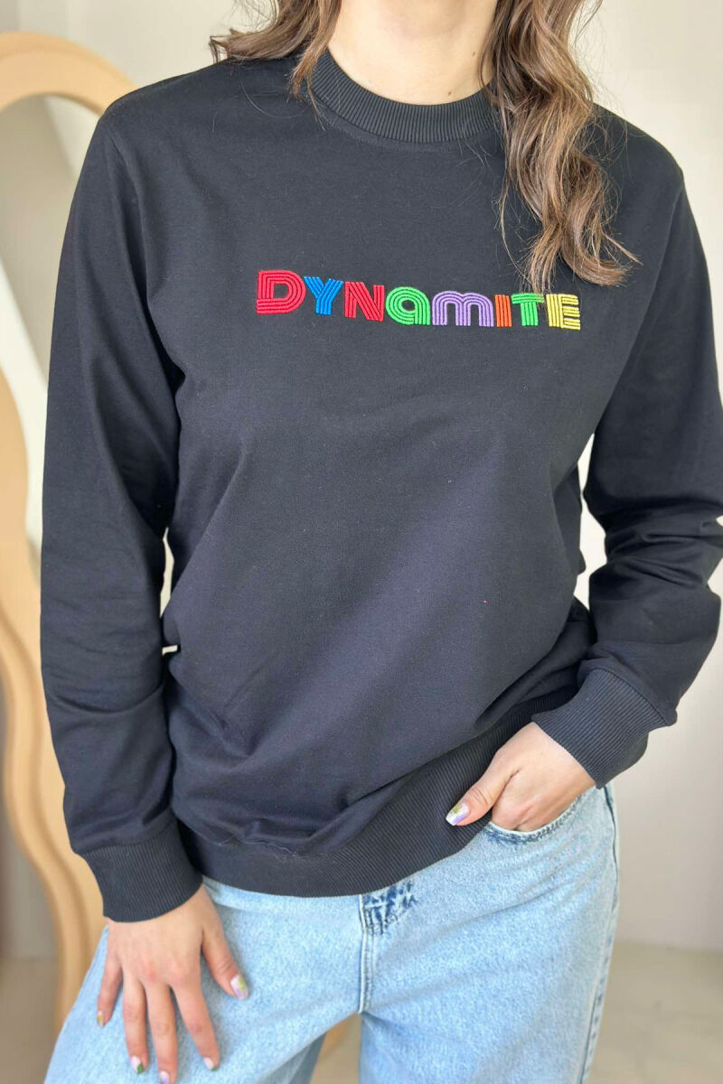 DYNAMITE ONE COLOR WOMAN SWEATSHIRT BLACK-BLACK/ZZ - 4