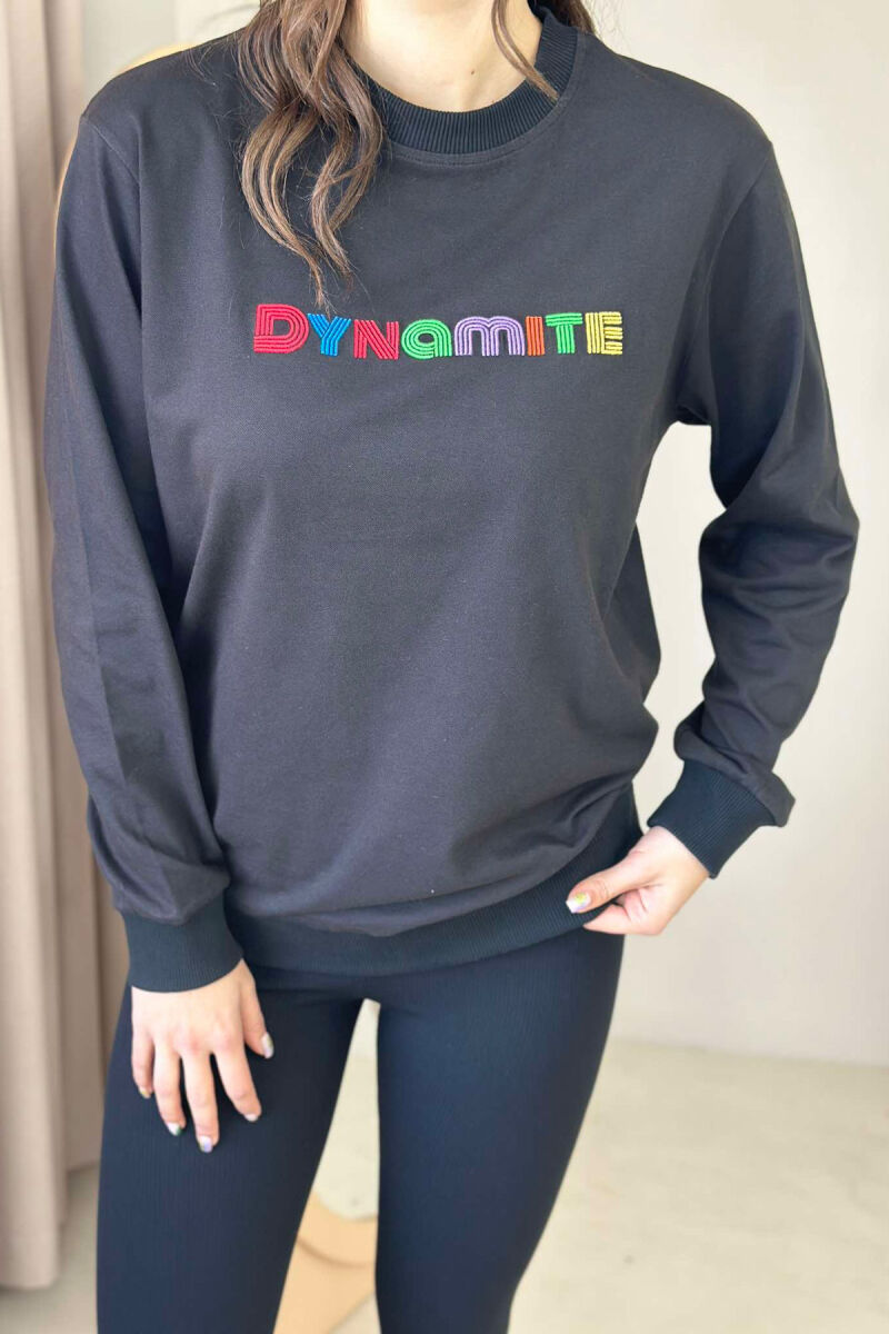 DYNAMITE ONE COLOR WOMAN SWEATSHIRT BLACK/ E ZEZE - 4