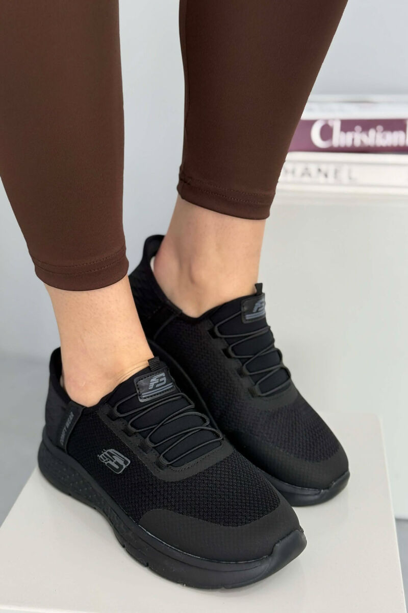 ELASTIC LACES PALTFORM WOMEN SNEAKERS BLACK/ E ZEZE - 2