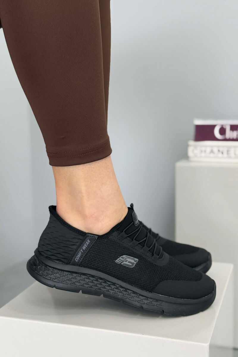 ELASTIC LACES PALTFORM WOMEN SNEAKERS BLACK/ E ZEZE - 3