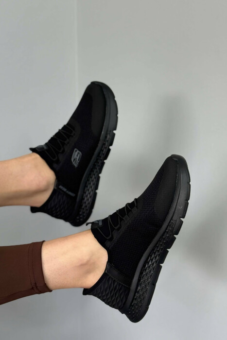 ELASTIC LACES PALTFORM WOMEN SNEAKERS BLACK/ E ZEZE - 4
