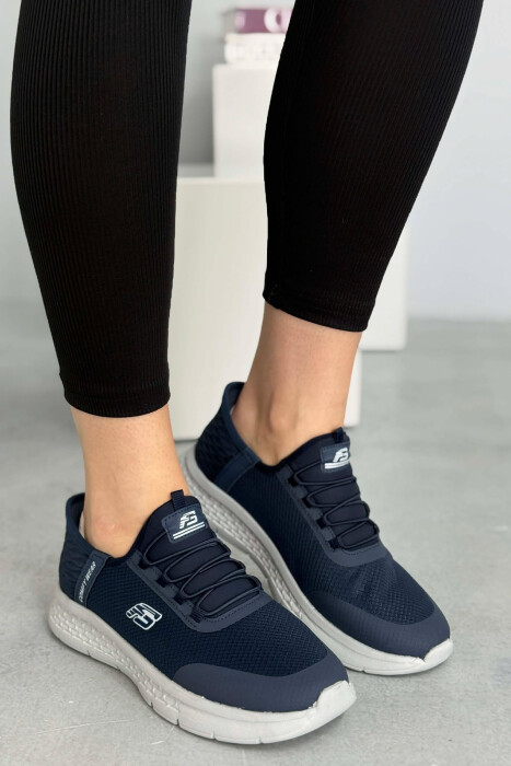 ELASTIC LACES PALTFORM WOMEN SNEAKERS BLUE/BLU - 1