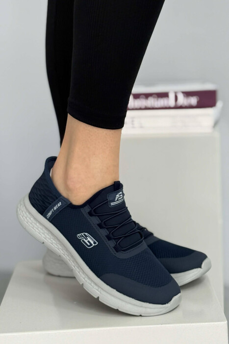 ELASTIC LACES PALTFORM WOMEN SNEAKERS BLUE/BLU - 4