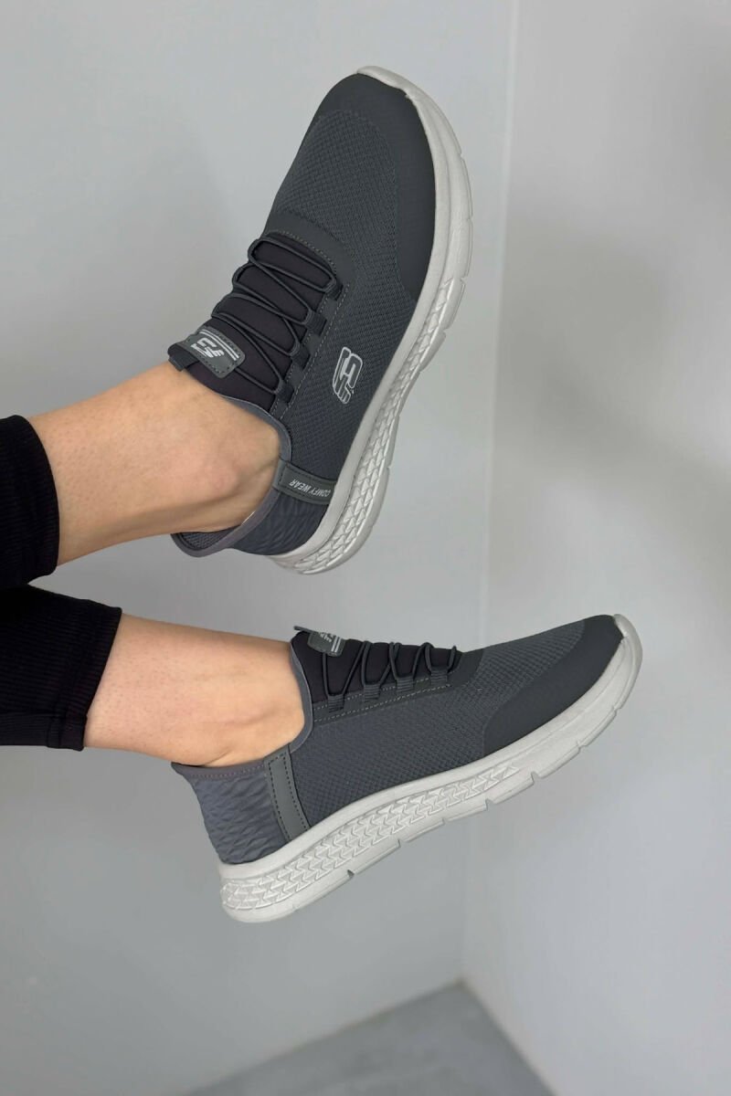 ELASTIC LACES PALTFORM WOMEN SNEAKERS DARK GREY/GEE - 2