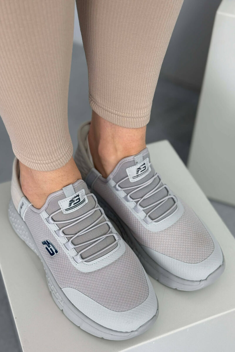ELASTIC LACES PALTFORM WOMEN SNEAKERS LIGHT GREY/GZ - 2