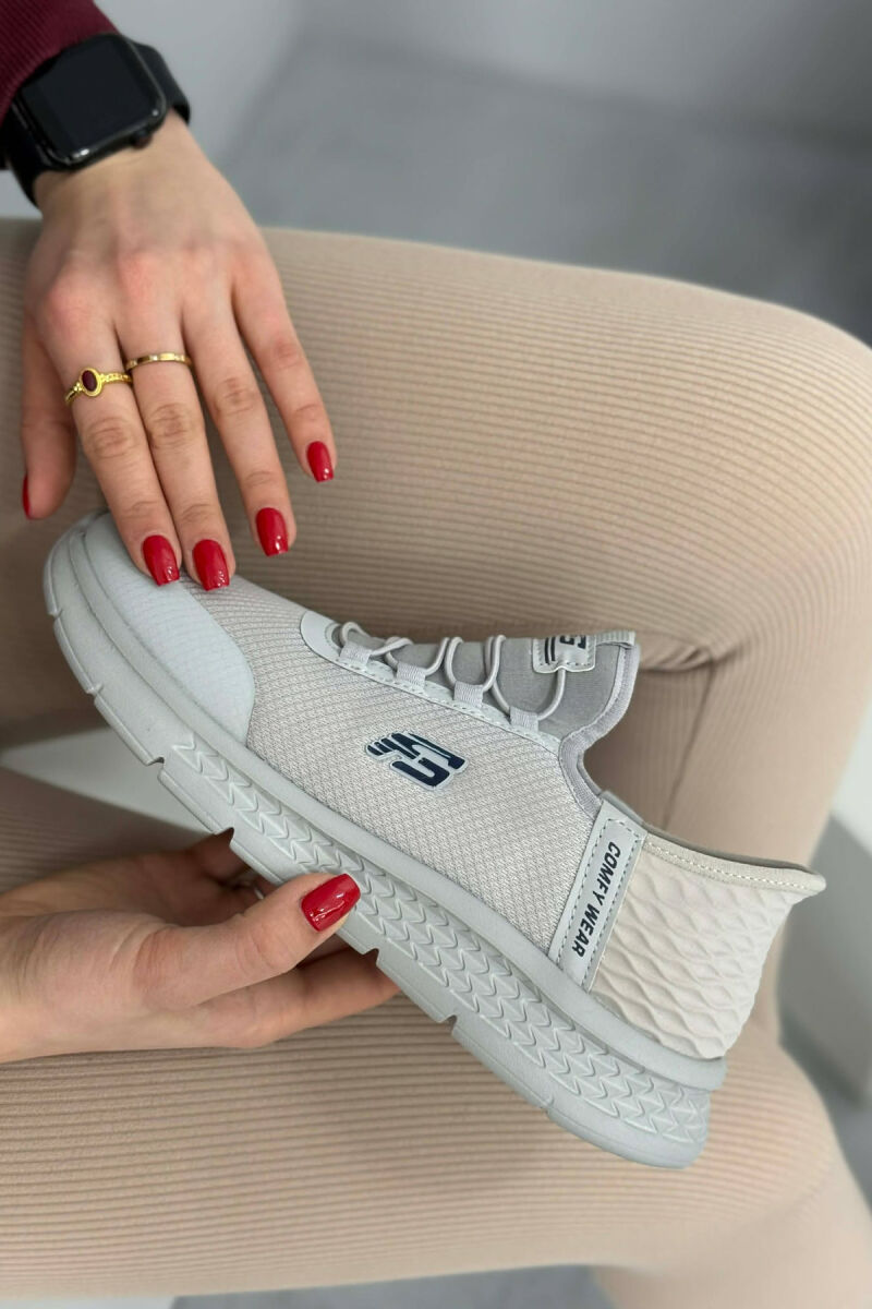 ELASTIC LACES PALTFORM WOMEN SNEAKERS LIGHT GREY/GZ - 3