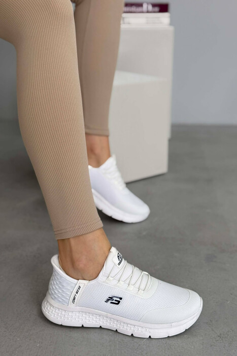 ELASTIC LACES PALTFORM WOMEN SNEAKERS WHITE-E BARDHE - KLAUDIO FASHION