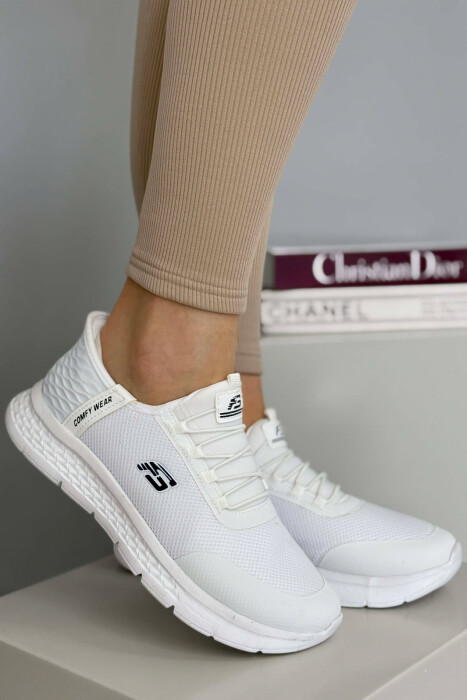 ELASTIC LACES PALTFORM WOMEN SNEAKERS WHITE-E BARDHE - 4