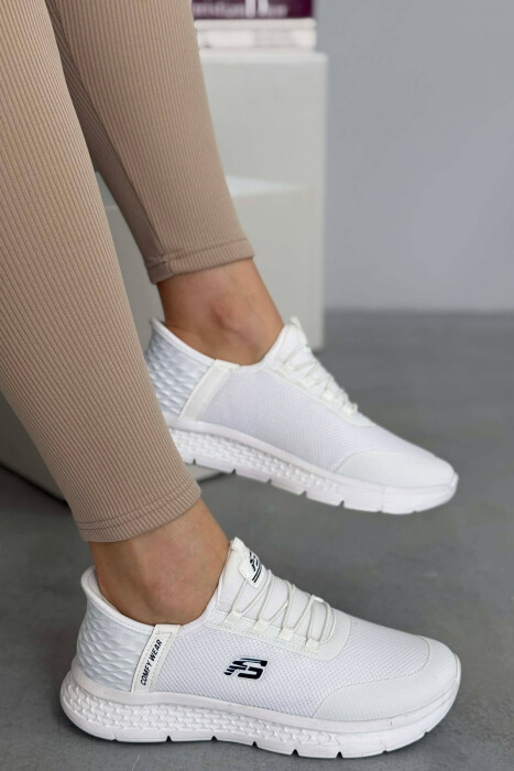 ELASTIC LACES PALTFORM WOMEN SNEAKERS WHITE-E BARDHE - 5