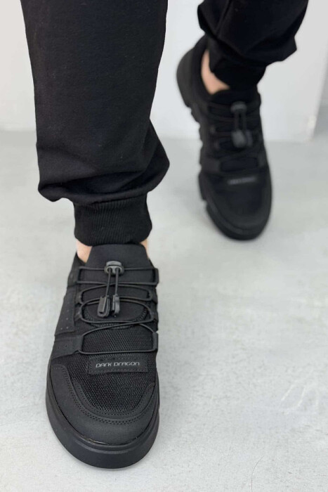 ELASTIC LACES SIMPLE MEN SNEAKERS BLACK/ E ZEZE - 4