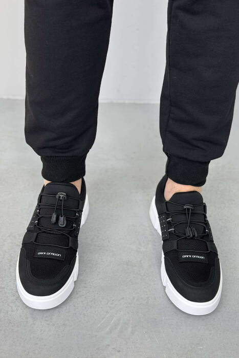 ELASTIC LACES SIMPLE MEN SNEAKERS BLACK-WHITE/ZEBA - 2