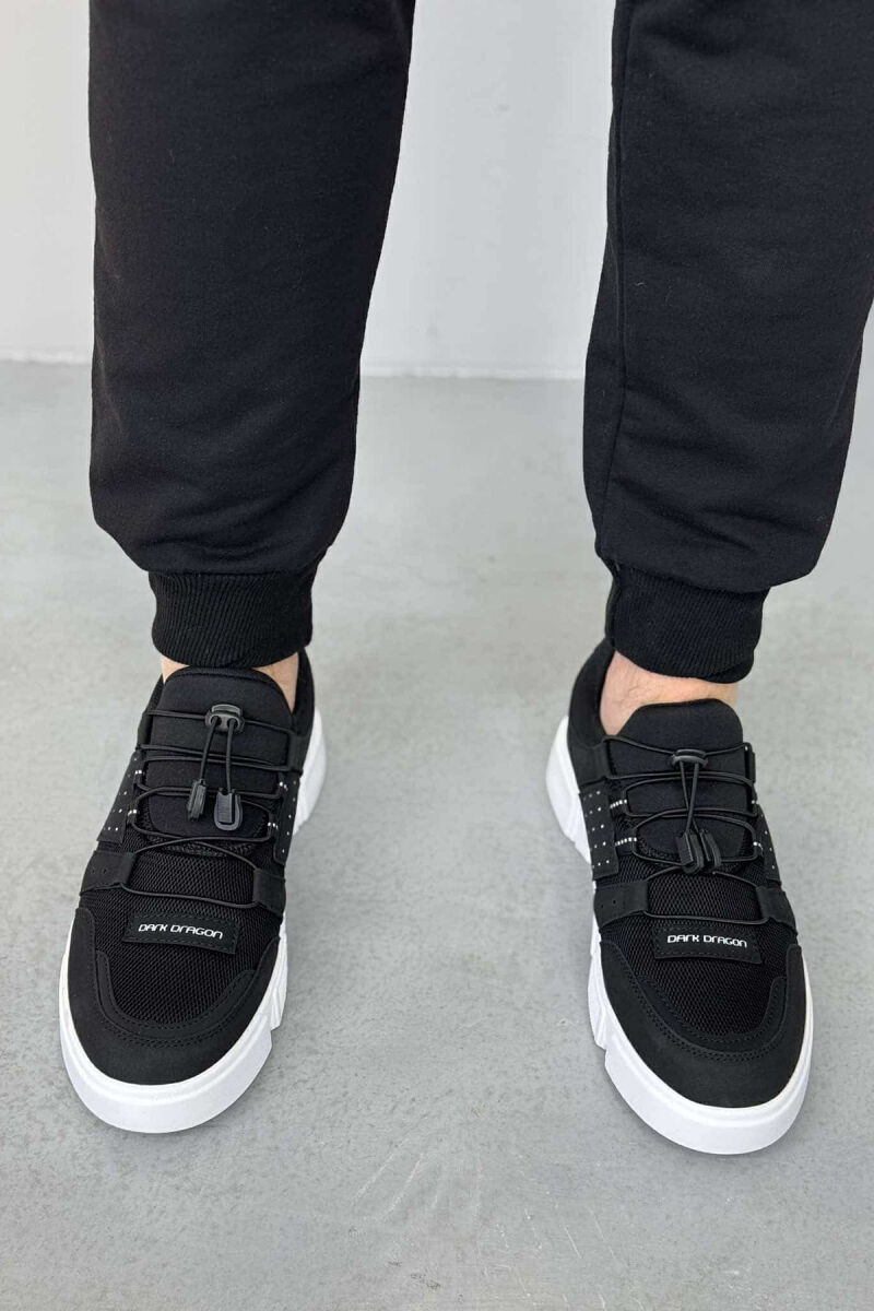 ELASTIC LACES SIMPLE MEN SNEAKERS BLACK-WHITE/ZEBA - 2
