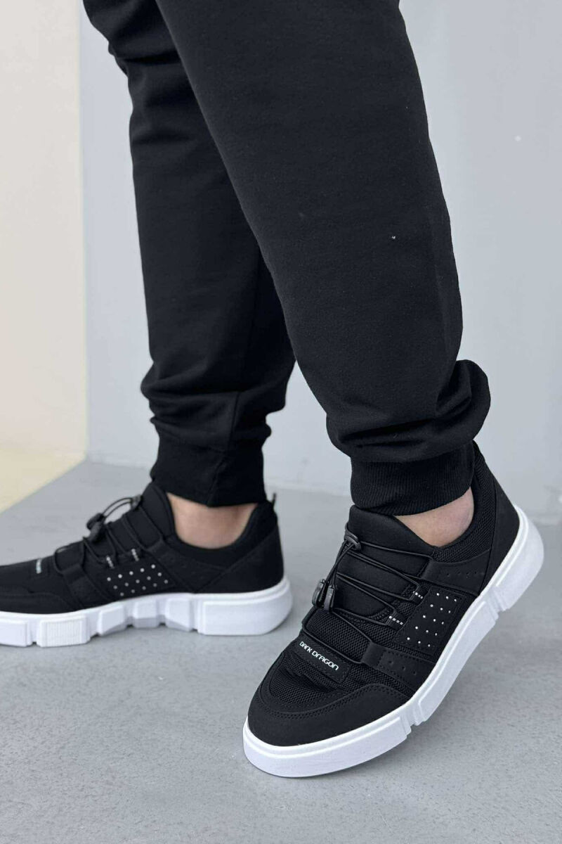 ELASTIC LACES SIMPLE MEN SNEAKERS BLACK-WHITE/ZEBA - 3