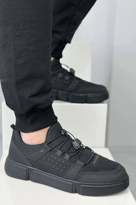 ELASTIC LACES SIMPLE MEN SNEAKERS BLACK/ E ZEZE 