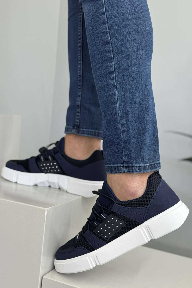 ELASTIC LACES SIMPLE MEN SNEAKERS BLUE-WHITE/BLBA - 3