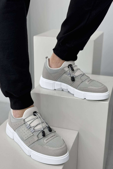 ELASTIC LACES SIMPLE MEN SNEAKERS LIGHT GREY/GZ 