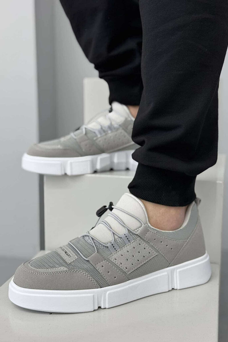 ELASTIC LACES SIMPLE MEN SNEAKERS LIGHT GREY/GZ - 2