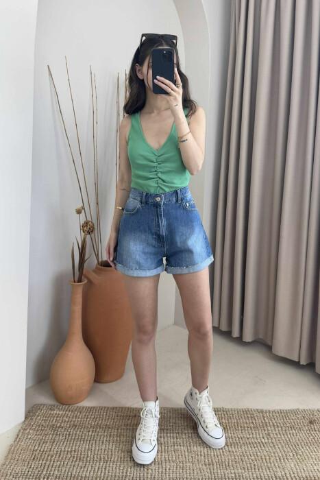 ELASTIC ONE COLOR WOMEN BODY GREEN/JESHILE - 1