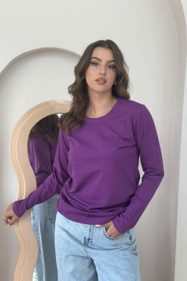 ELASTIC ONE COLOR WOMEN SWEATSHIRT PURPLE/LEJLA 