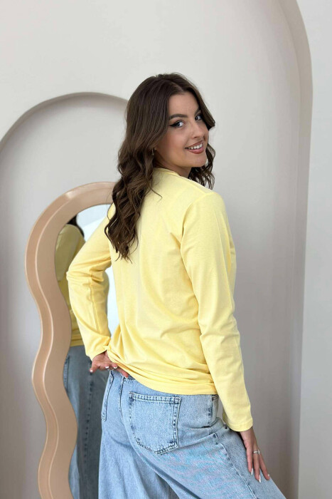ELASTIC ONE COLOR WOMEN SWEATSHIRT YELLOW/E VERDHE - 2