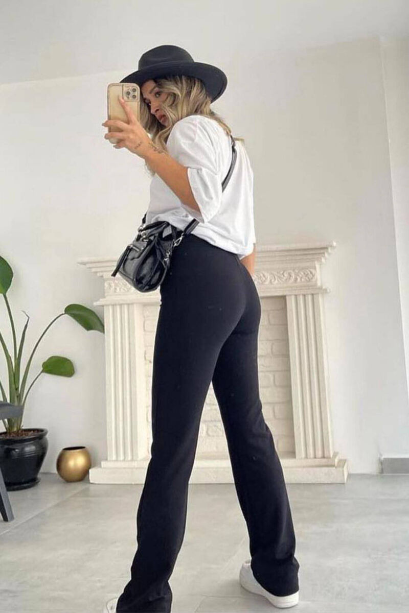 ELASTIC ONE COLOR WOMEN TROUSERS BLACK/ E ZEZE - 2