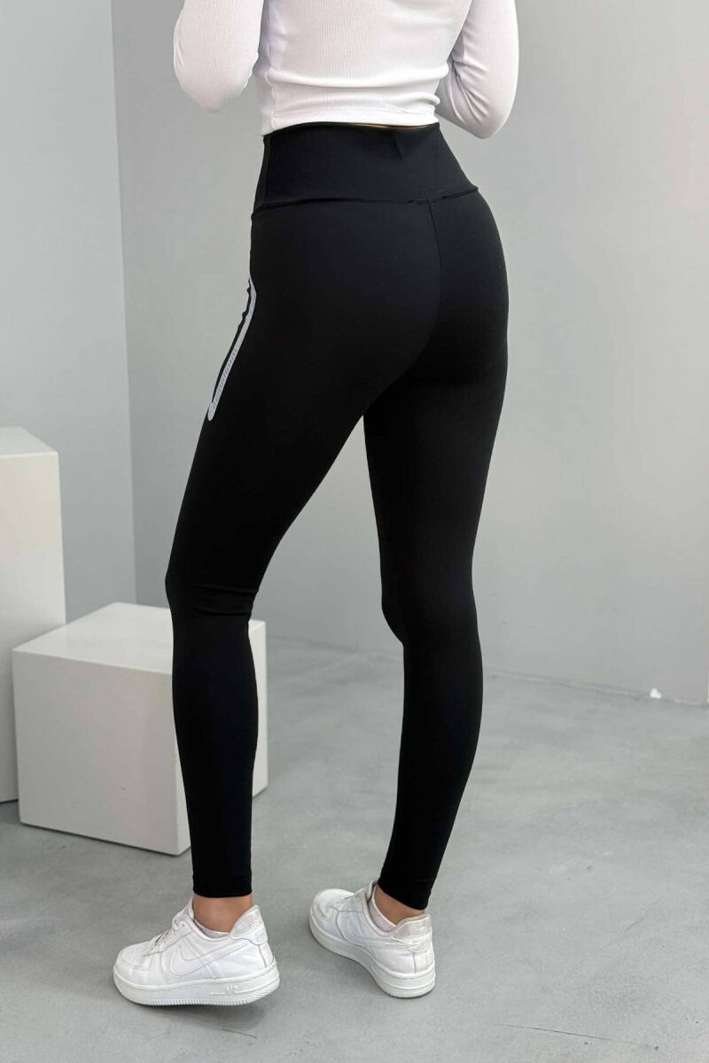 ELASTIC TRAINING WOMEN LEGGINGS IN BLACK - 3