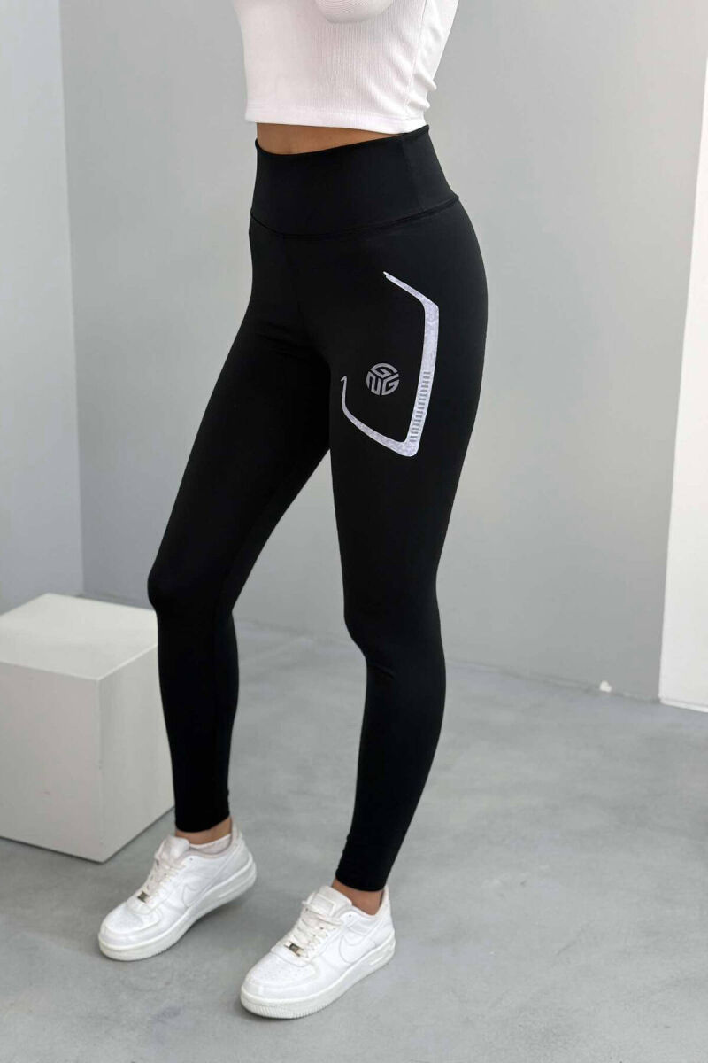 ELASTIC TRAINING WOMEN LEGGINGS IN BLACK - 4