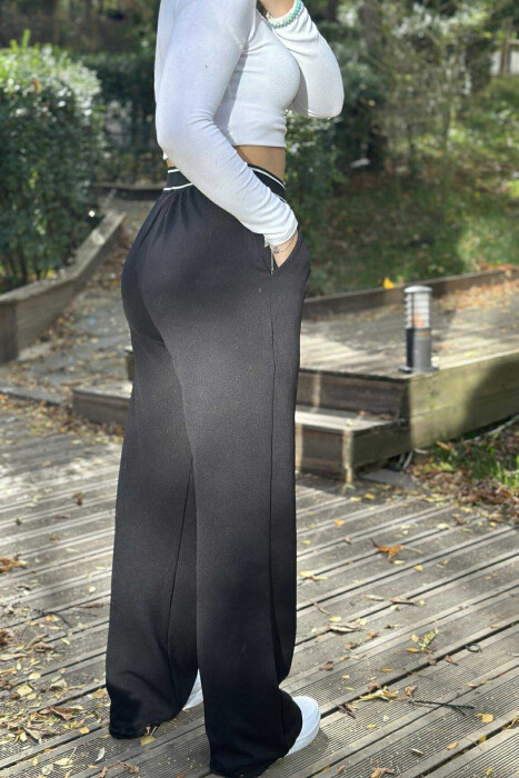ELASTIC WAIST ALO WRITTING WOMEN TROUSERS BLACK/ E ZEZE - 5