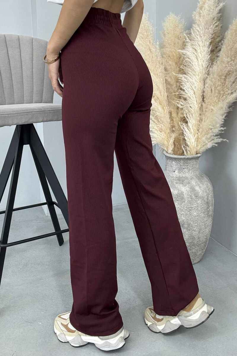 ELASTIC WAIST LACINGS WOMEN SWEATPANTS BURGUNDY/VISHNJE - 5