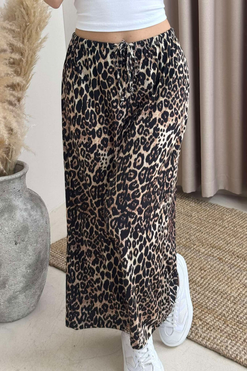 ELASTIC WAIST LEO PRINT WOMEN SWEATPANTS LEO/LEOPARD - 3