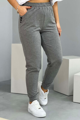 ELASTIC WAIST SIMPLE WOMEN SWEATPANTS GREY/GRI 