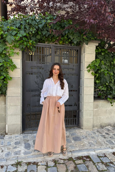 FUND ME BEL ELASTIK PER FEMRA NE NGJYRE BEZHE - KLAUDIO FASHION