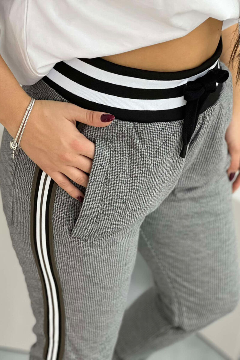 ELASTIC WAIST WOMEN JOGGERS GREY/GRI - 3