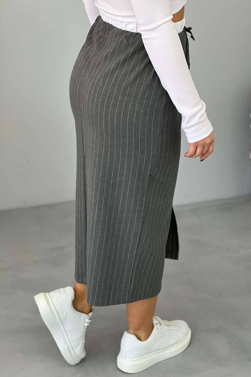 ELASTIC WAIST WOMEN SKIRT GREY/GRI - 3