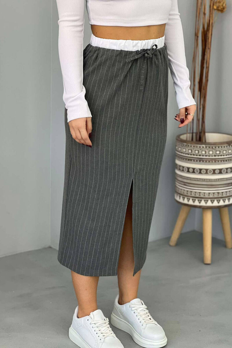 ELASTIC WAIST WOMEN SKIRT GREY/GRI - 5