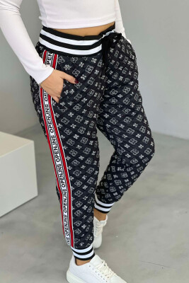 ELASTIC WAIST WOMEN SWEATPANTS DARK BLUE/BEE 