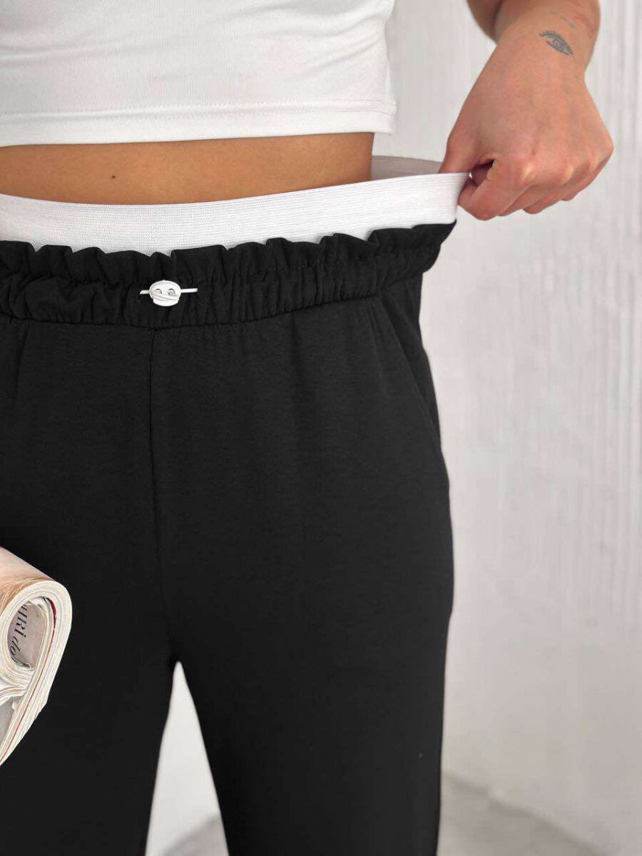 ELASTIC WAIST WOMEN SWEATPANTS IN BLACK COLOR - 3