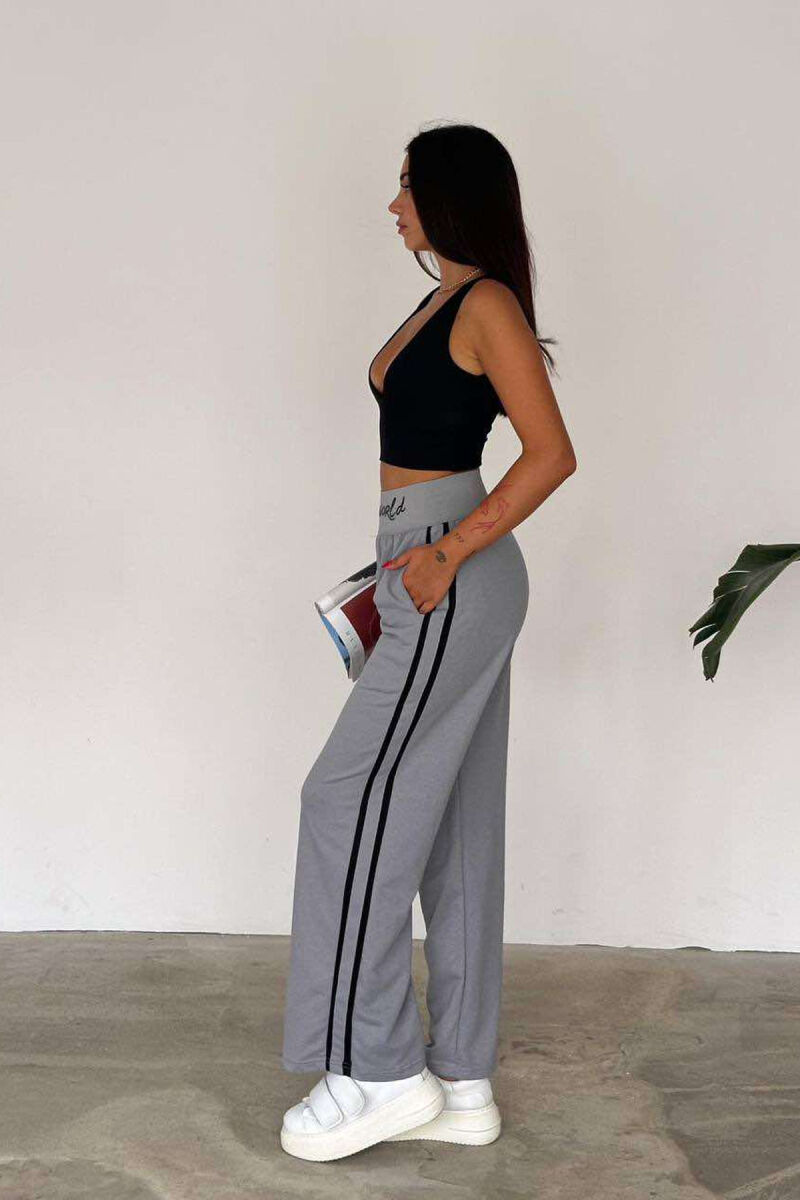 ELASTIC WAIST WRITTINGS WOMEN SWEATPANTS GREY/GRI - 2