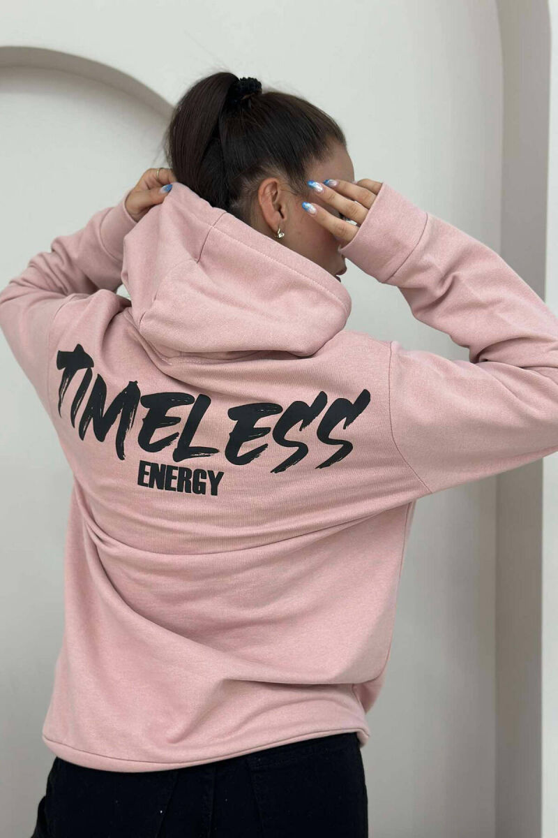 ENERGY COTTON HOOD WOMAN HOODIE POWDER/PUDER - 2