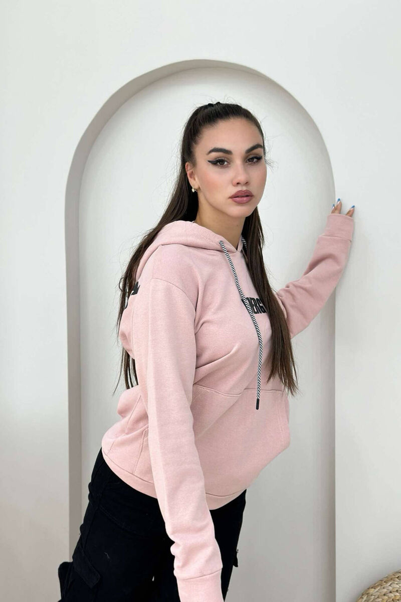 ENERGY COTTON HOOD WOMAN HOODIE POWDER/PUDER - 3