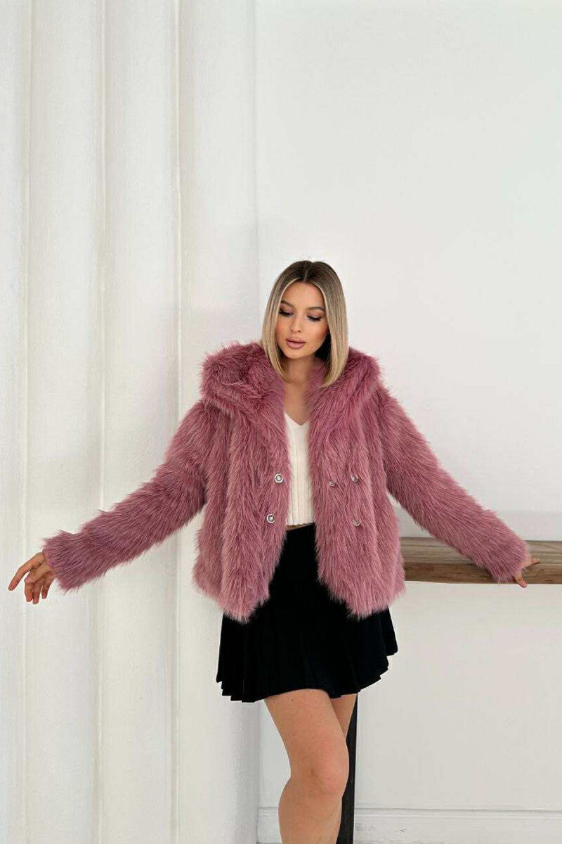FAUX FUR ONE COLOR WOMEN JACKET LIGHT PURPLE/LEZB - 6