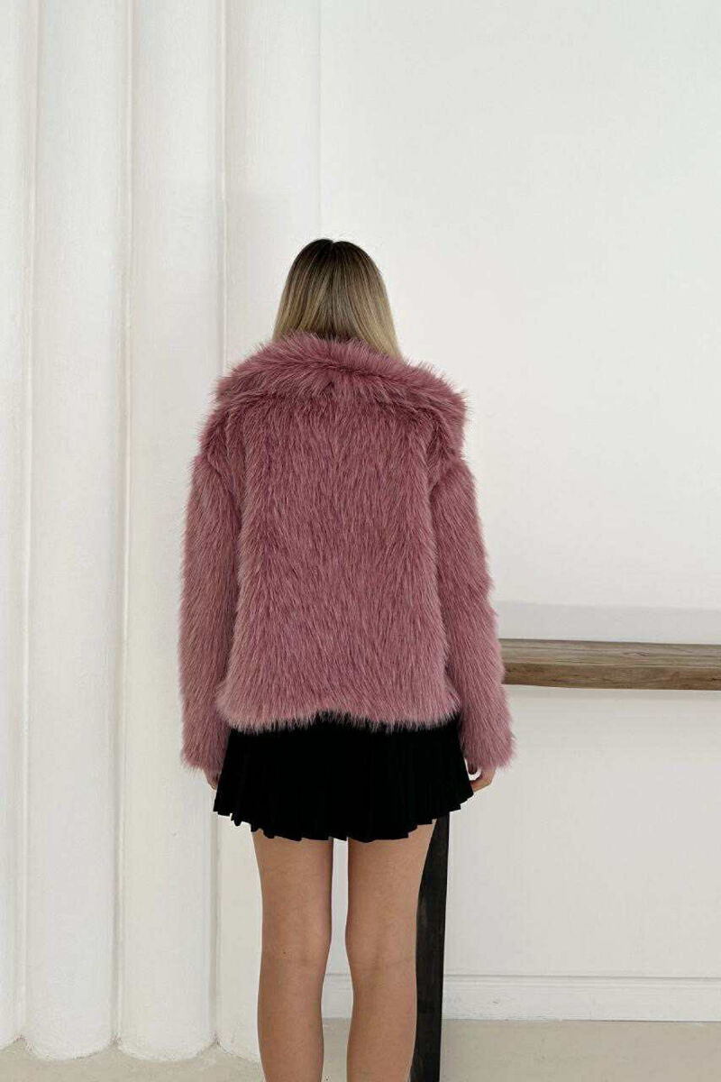 FAUX FUR ONE COLOR WOMEN JACKET LIGHT PURPLE/LEZB - 8
