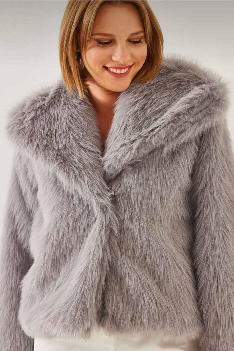FAUX FUR WOMEN JACKET GREY/GRI - 4